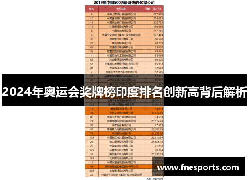 2024年奥运会奖牌榜印度排名创新高背后解析